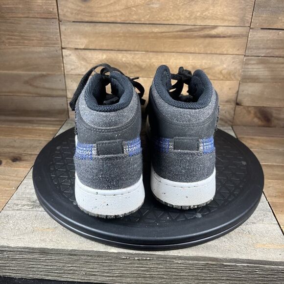 Nike Air Jordan 1 Mid SE Youth Size 5Y Black Racer Blue Lace Up Athletic Sneaker - Picture 4 of 10